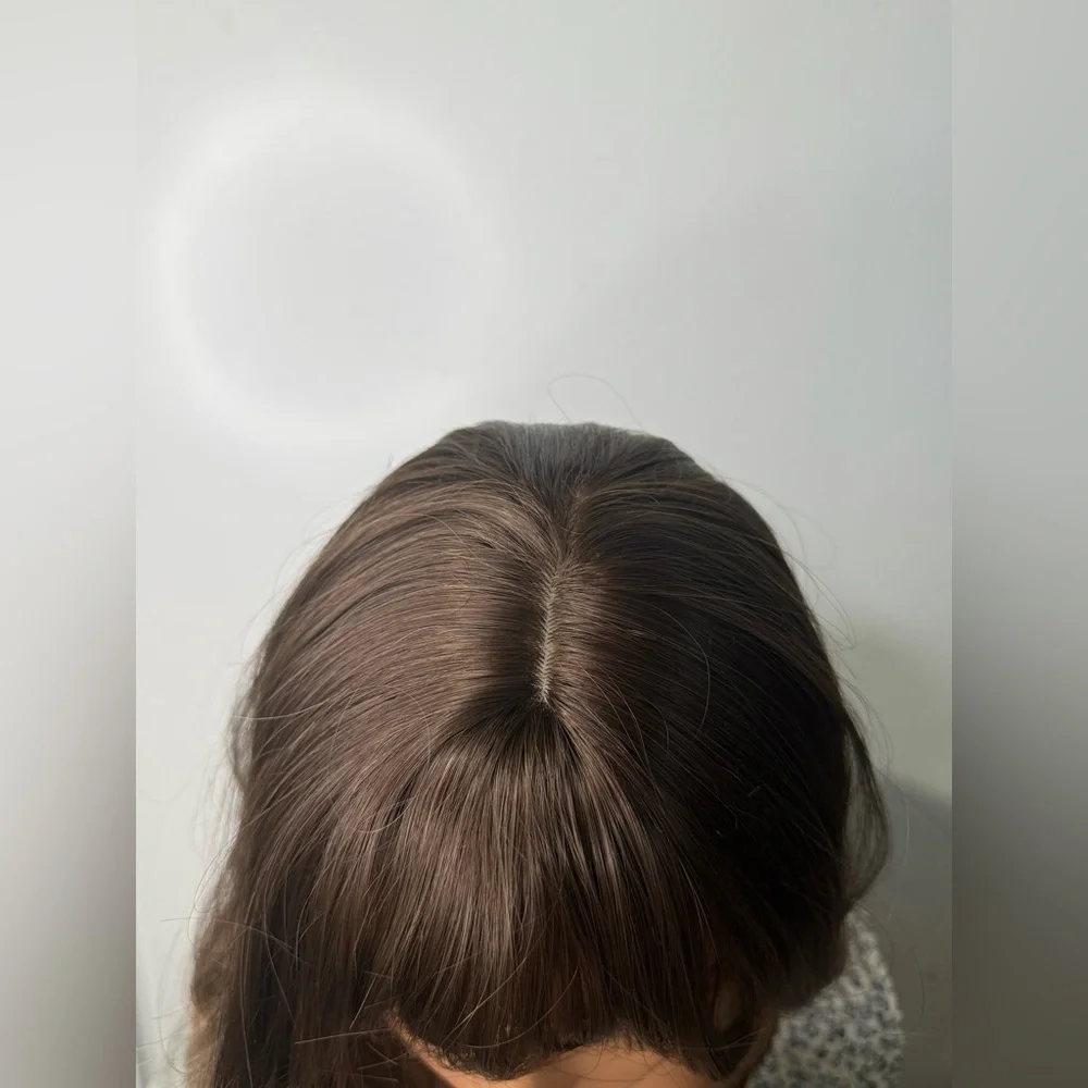 Long Ombre Balayage Wig w/ Bangs – Brown to Light ash Blonde Wavy Natural Look